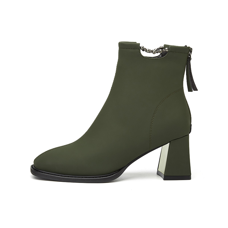DAPHNE Женские черно-зеленые ботинки с подкладкой из флиса, цвет Green/Fleece-Lined