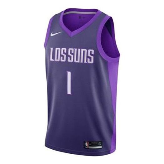 

Спортивная футболка nba city version phoenix suns devin booker 1 retro basketball jersey vest purple Nike, фиолетовый