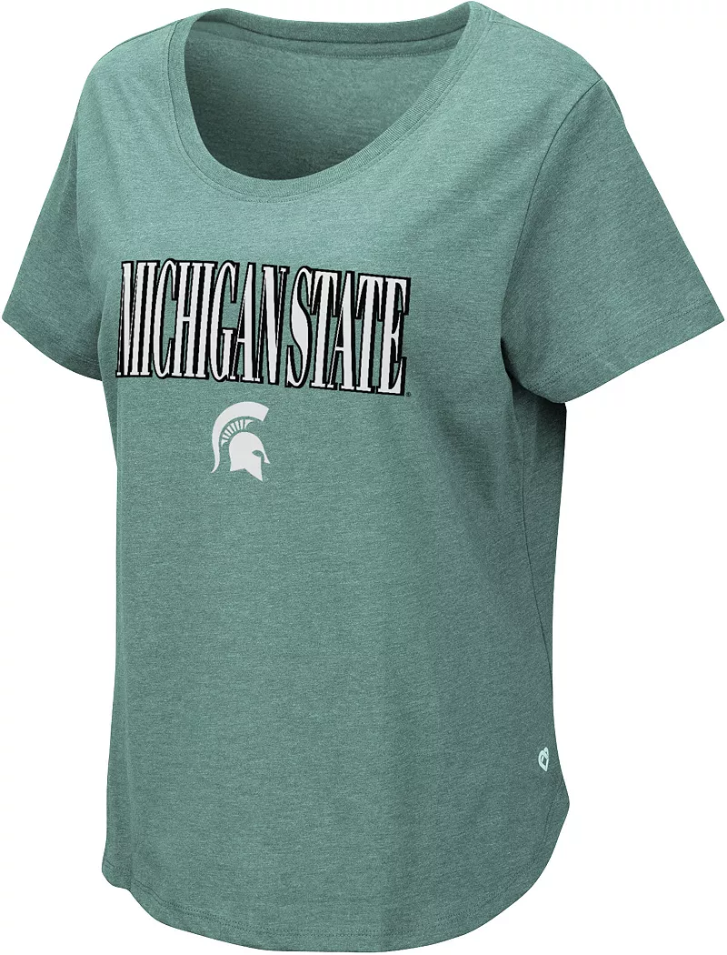 

Женская зеленая футболка Colosseum Michigan State Spartans