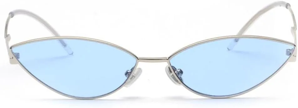 

Женские солнцезащитные очки в стиле ретро, ​​маленькие желтые «кошачий глаз», тонкая оправа в форме стрелы, золотистая металлическая рама, красные линзы VFDHN, C21