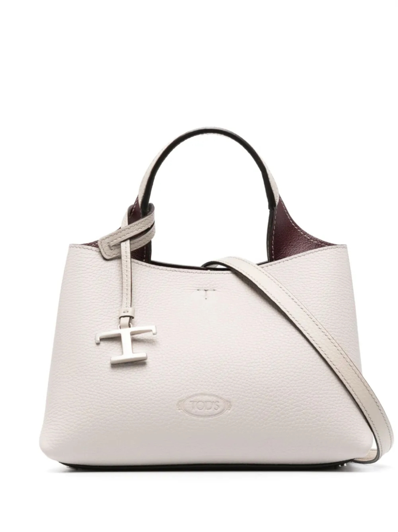 

Мини-сумка через плечо с подвеской-логотипом Tod's, серый