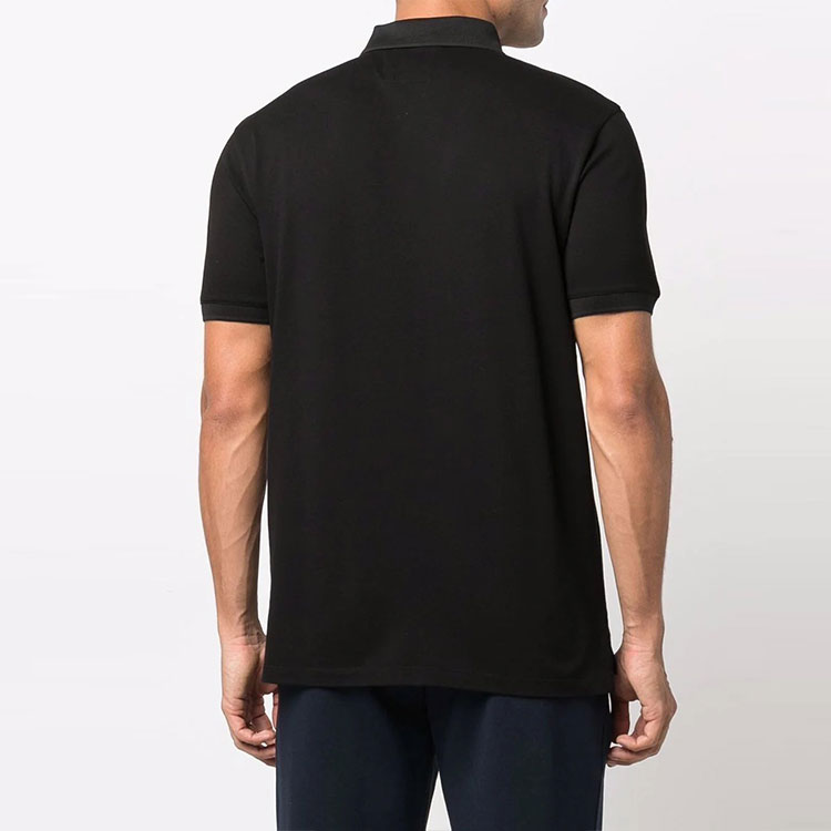 Микро Игл Мерсеризованная Пике Поло Футболка EMPORIO ARMANI, Черный — фото 4