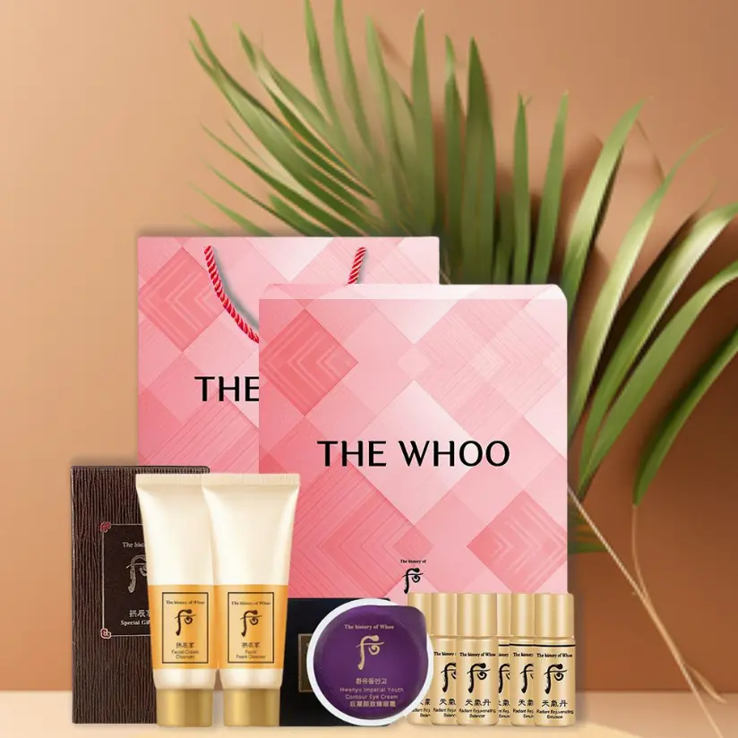 Набор для ухода за кожей archin enjoy cleansing milk & eye cream, box skincare sets увлажняет и питает, набор из 9 предметов The History Of Whoo, Cleanser Makeup Removal 2-Piece Set+Jin Rate Enjoy Set of 3 — фото 4