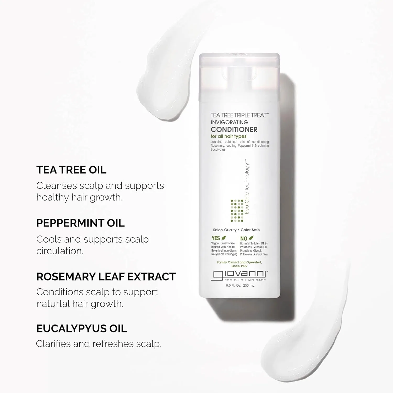 Освежающий кондиционер для волос «Tea Tree Triple Treat» от Giovanni Cosmetics, 710 мл Giovanni — фото 3
