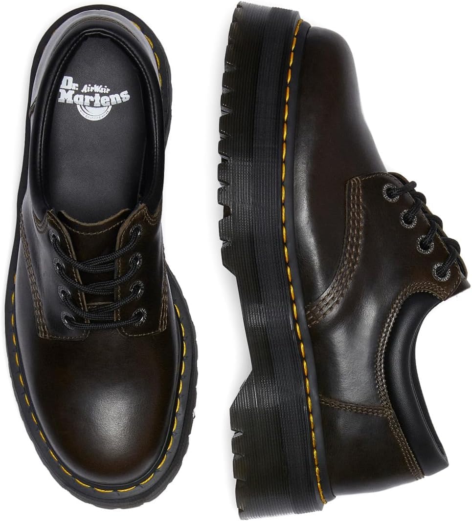 Dr. Martens Unisex-Adult 8053 Quad Leather Platform Shoes, Dark Khaki — фото 2