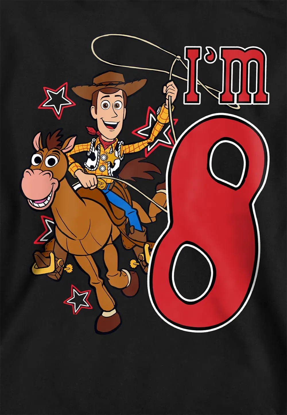 Детская худи Toy Story Woody I'M 8, Disney, черный — фото 2