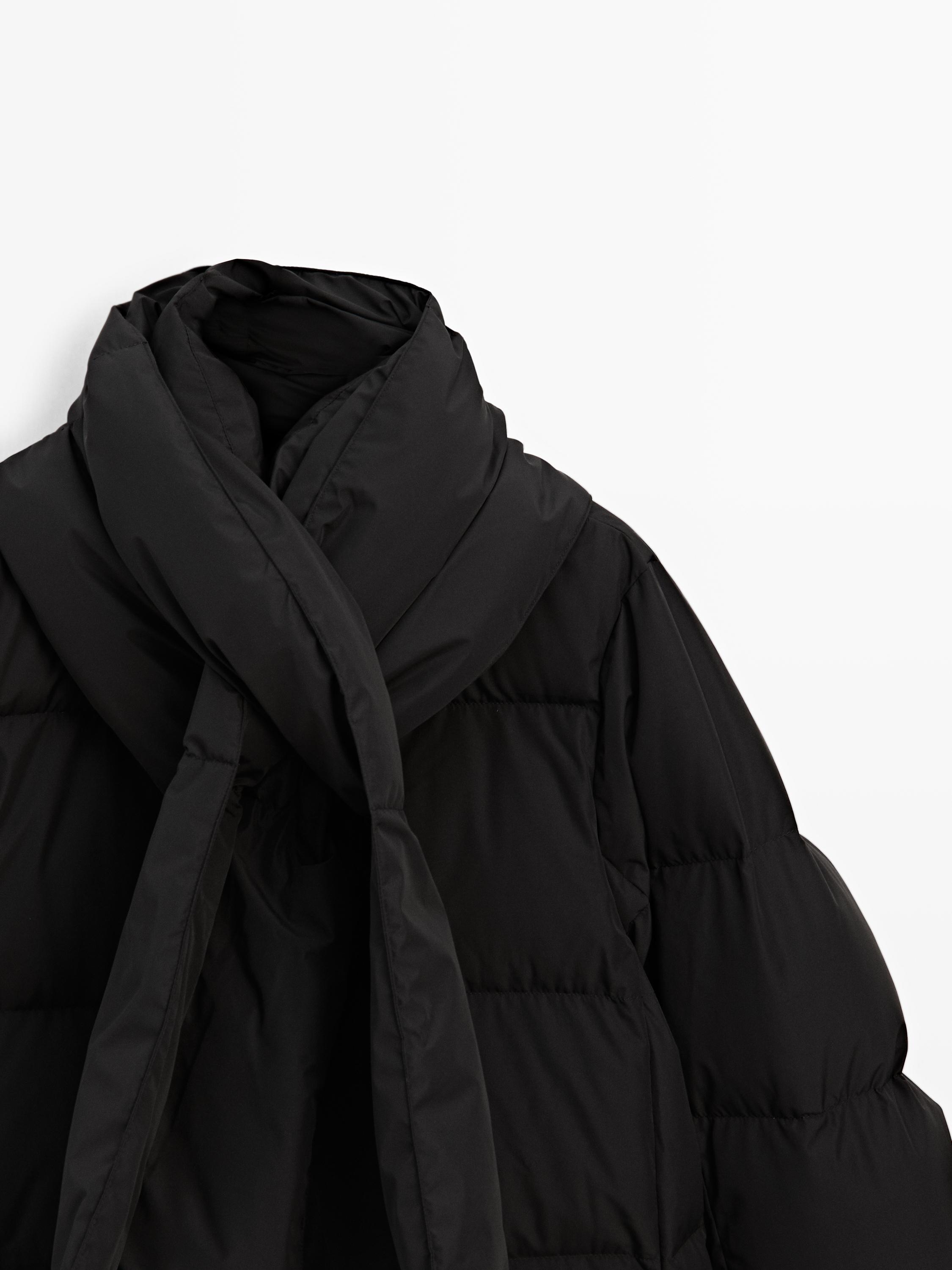 Водоотталкивающая стеганая куртка Massimo Dutti, black — фото 4