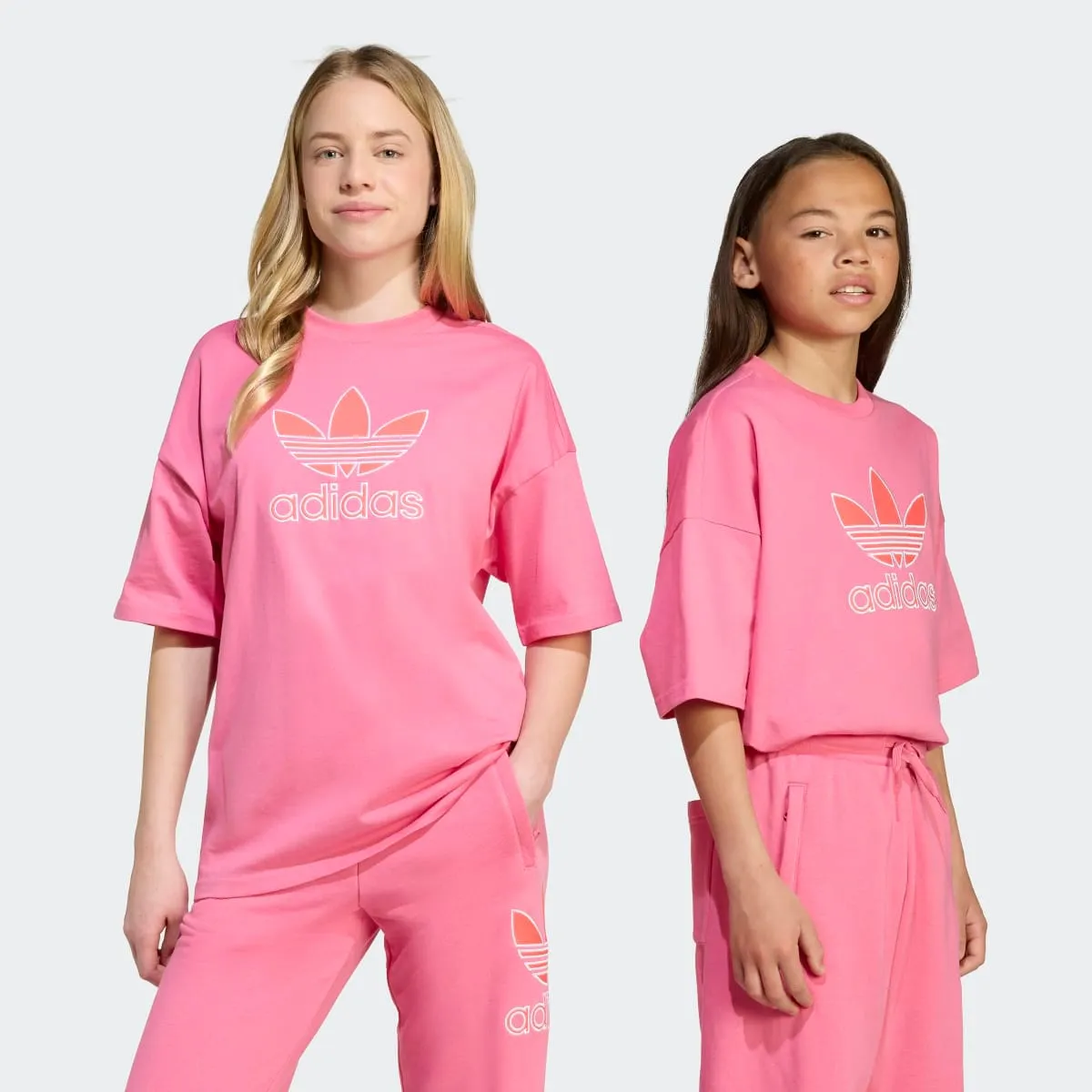 

Детская оверсайз-футболка Trefoil от Originals adidas, розовый