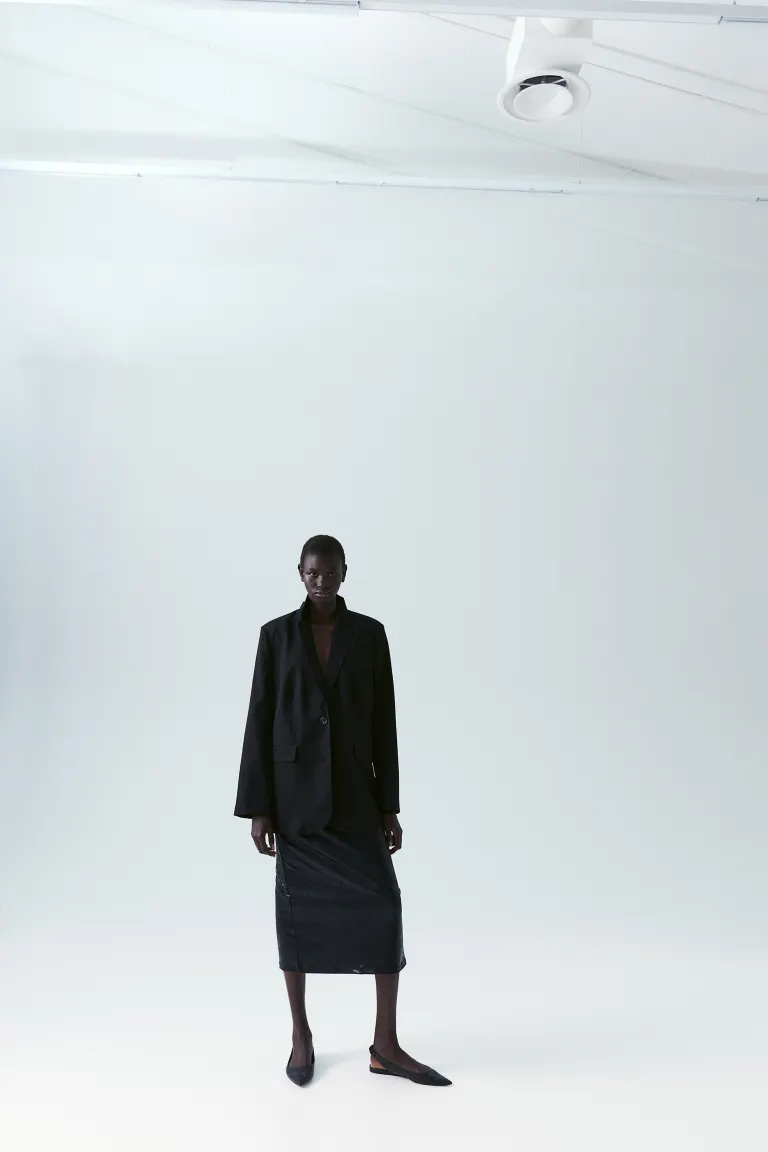 

Юбка-карандаш с покрытием H&M, черный