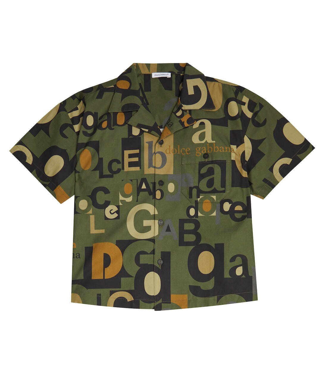 

Хлопковая рубашка с логотипом Dolce&Gabbana, зеленый
