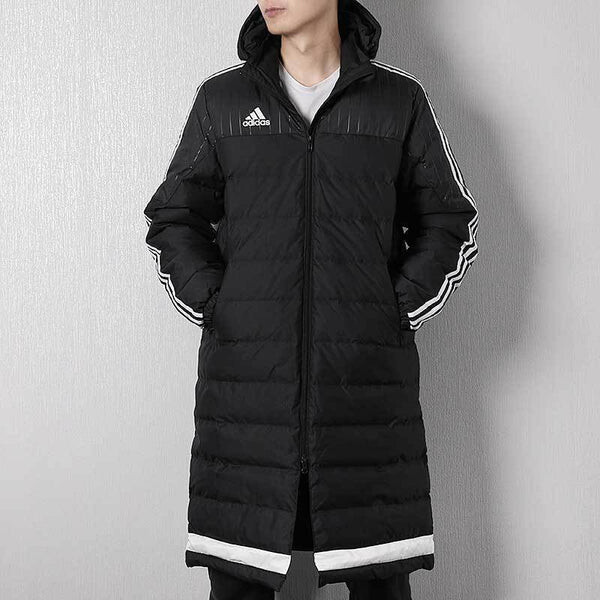 Пуховик adidas Tiro15 L Dwn Jk Stay Warm Soccer/Football mid-length hooded Sports Down Jacket Black, черный — фото 3