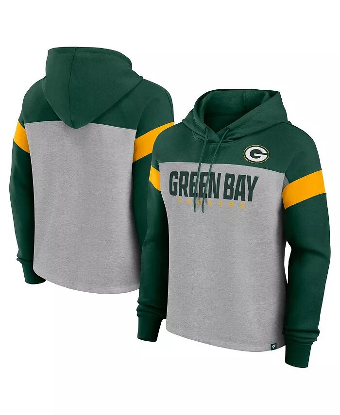 

Женская толстовка с капюшоном цвета «меланж» серо-зеленого цвета Green Bay Packers Bold Play Call Fanatics