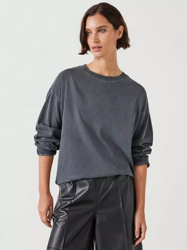 

Топ HUSH Flo Oversized Long Sleeve, цвет washed grey