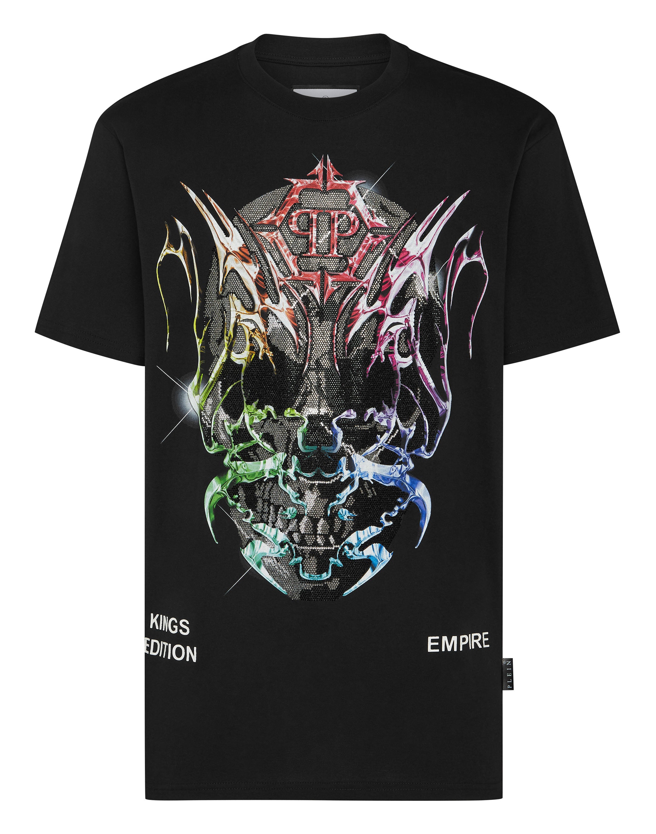 

Футболка с круглым вырезом SS Chrome PHILIPP PLEIN, черный/мультиколор