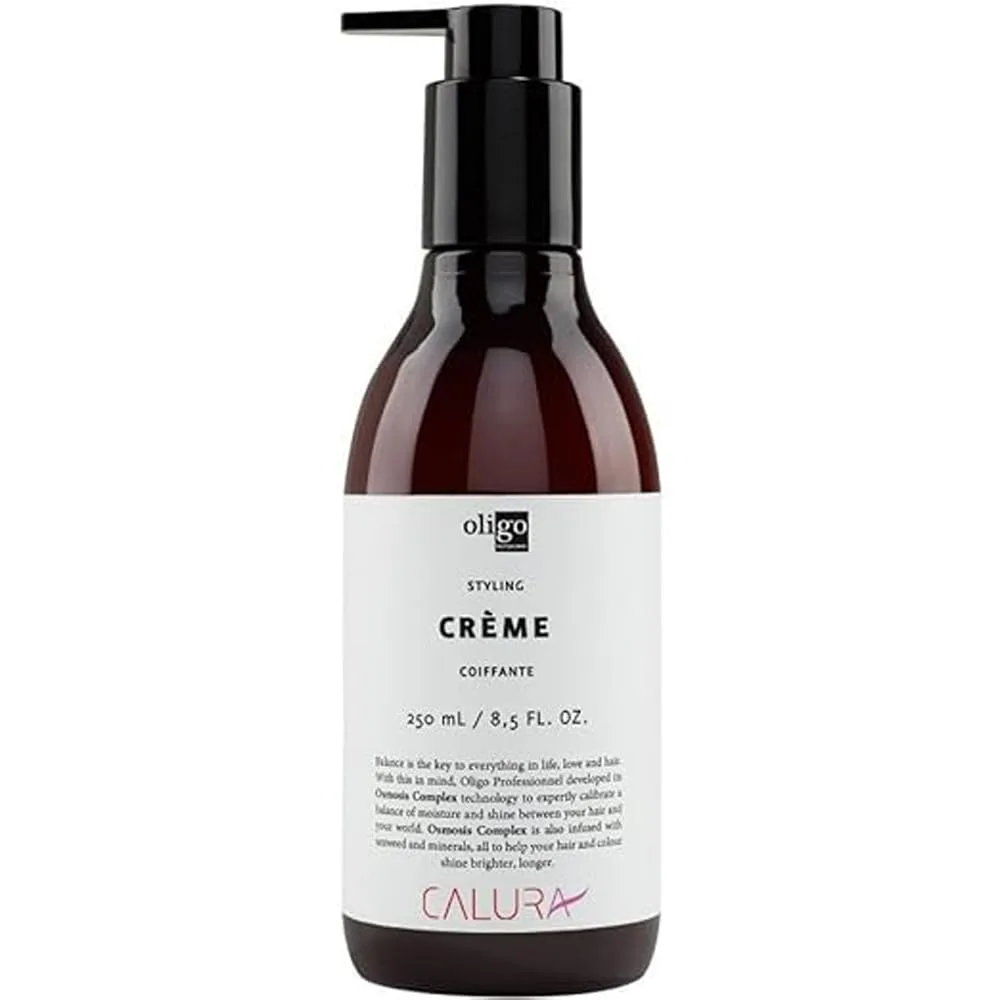 Oligo Professionnel - Calura Styling Creme - увлажняющий крем для укладки с контролем пушистости - для выпрямления феном - увлажняющая формула для кудрявых и прямых волос - без парабенов и сульфатов - 240 г 251 мл (1 шт.)