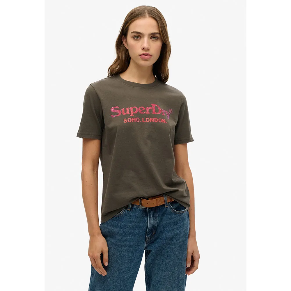 

Футболка с коротким рукавом Superdry Venue Metallic Relaxed, черный