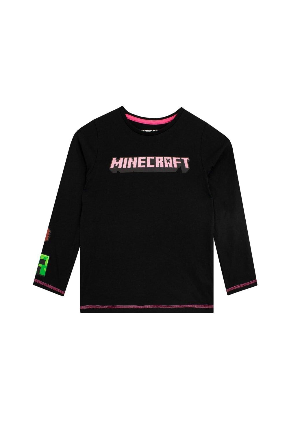 

Игровой топ с длинными рукавами Minecraft, черный