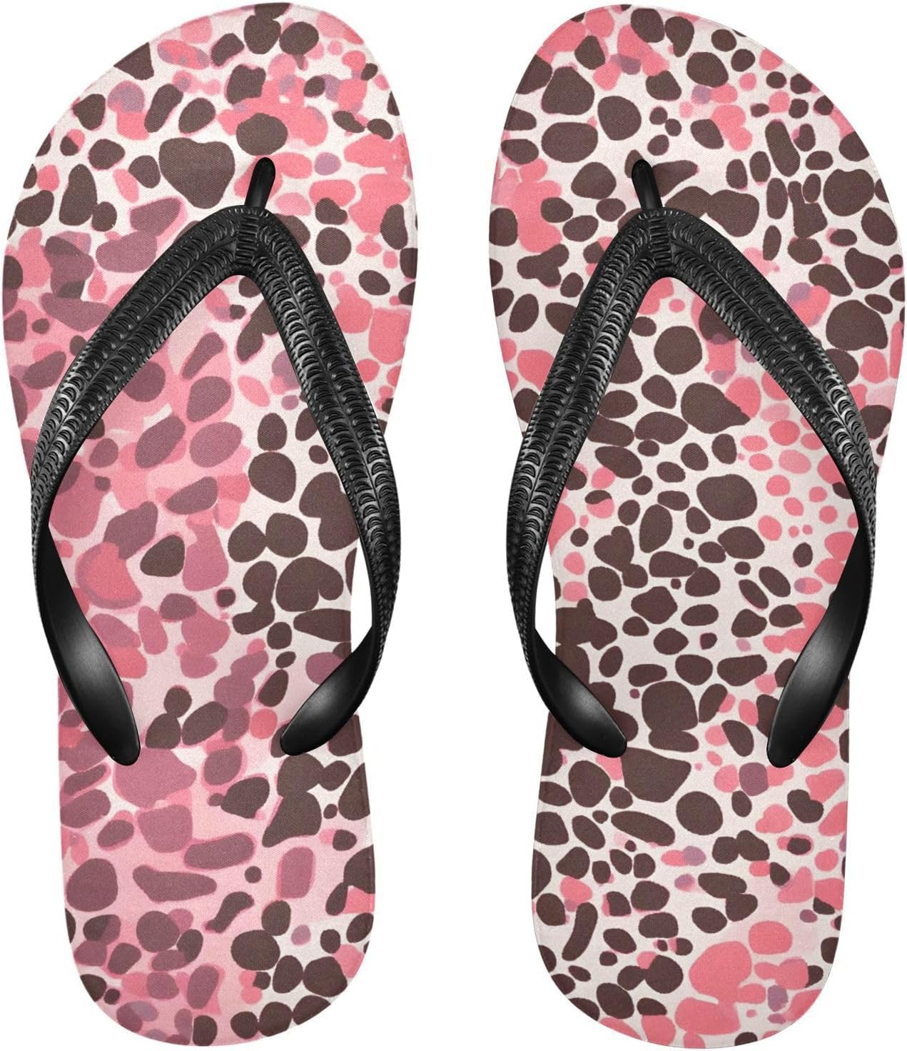 

Женские и мужские пляжные шлепанцы с леопардовым принтом розово-коричневого цвета для лета и повседневной носки, для душа 20860940 Kfbe