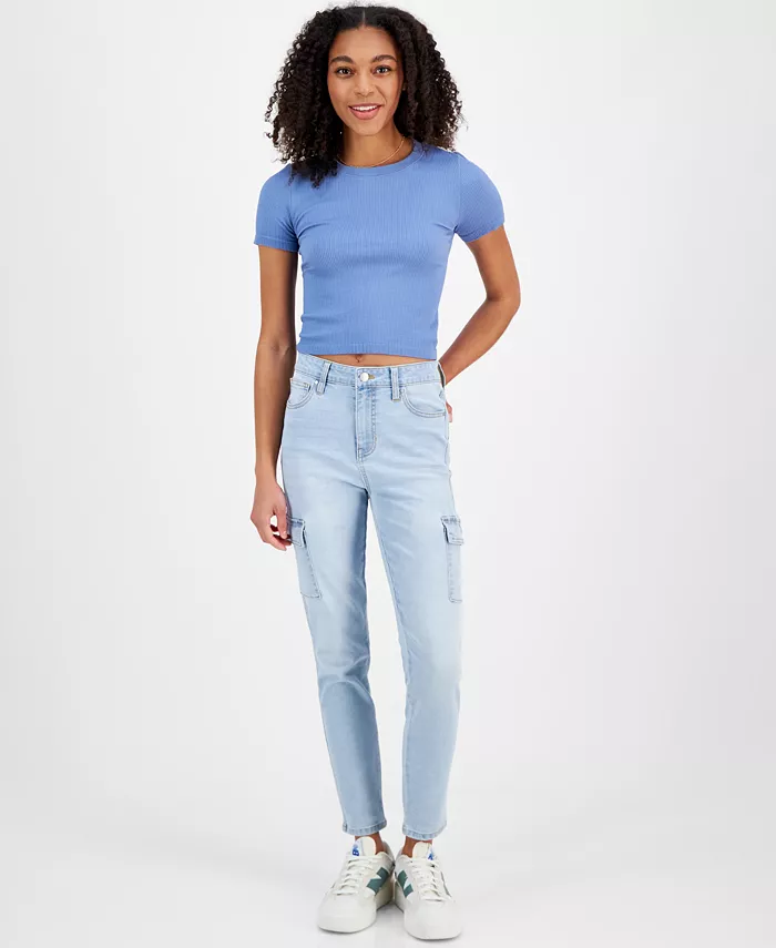 

Юношеские узкие джинсы с карманами средней посадки Celebrity Pink, синий