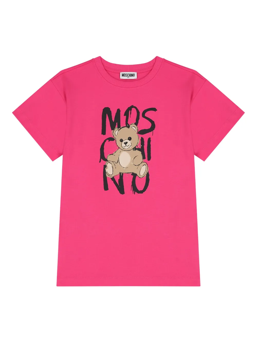 

Платье-футболка с логотипом Moschino Kids, розовый