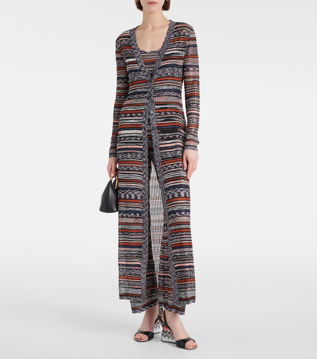 Босоножки из кожи на танкетке Zig Zag Missoni, черный — фото 2