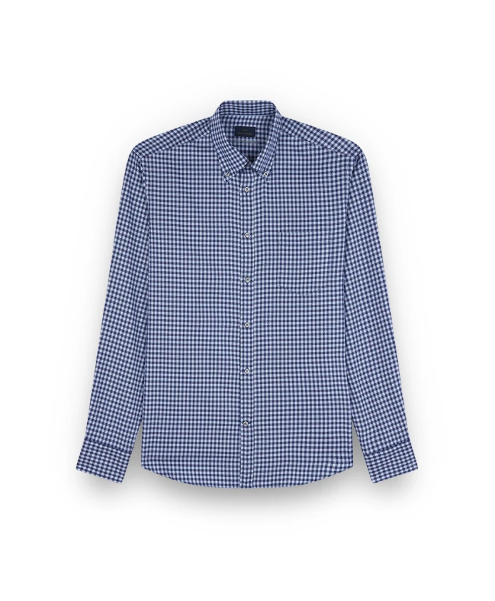 

Хлопковая рубашка в клетку, свободного кроя. Paul & Shark, синий