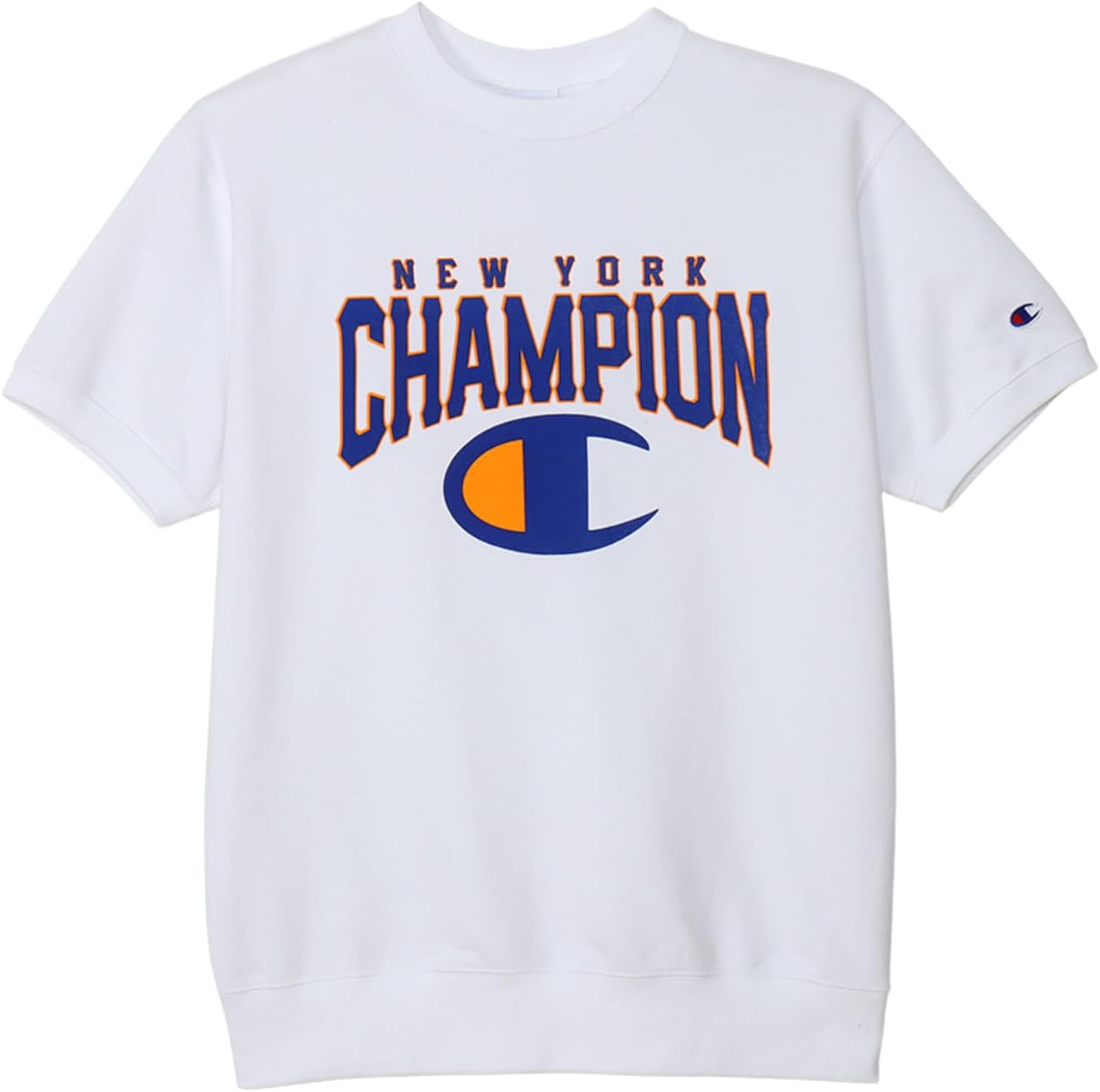 

Мужская базовая толстовка Champion с круглым вырезом, короткими рукавами, флисовой подкладкой и графическим логотипом (C3-Z017), белый