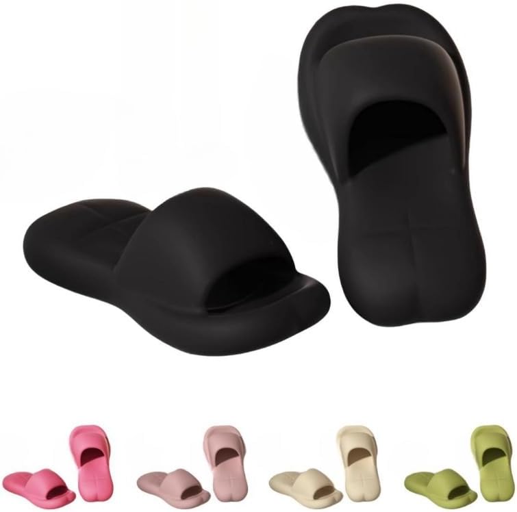 

Милые шлепанцы-подушки для женщин и мужчин, удобные шлепанцы в форме облака Albiva, черный