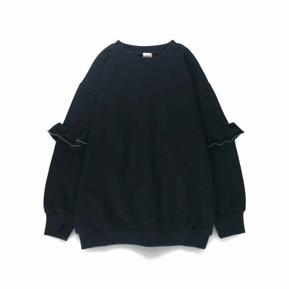 Свитшот длиной до щиколотки с оборками на рукавах Branshes, black — фото 2