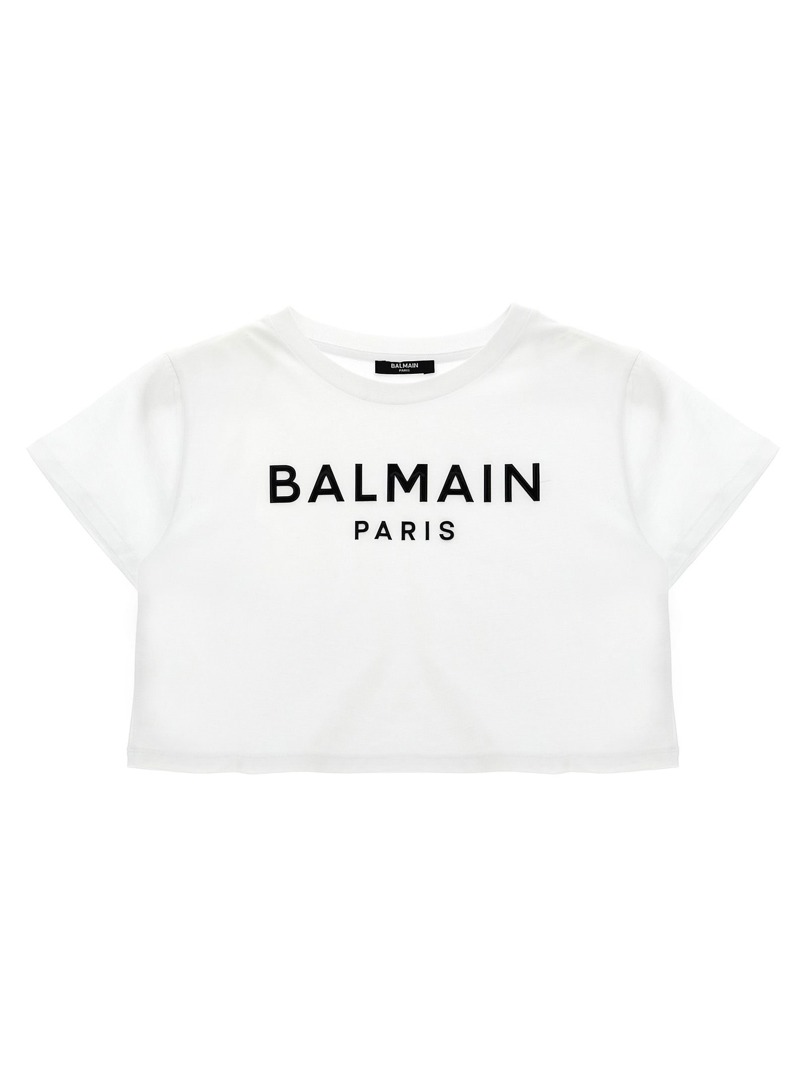 

Футболка с тисненым логотипом Balmain Kids, белый/черный