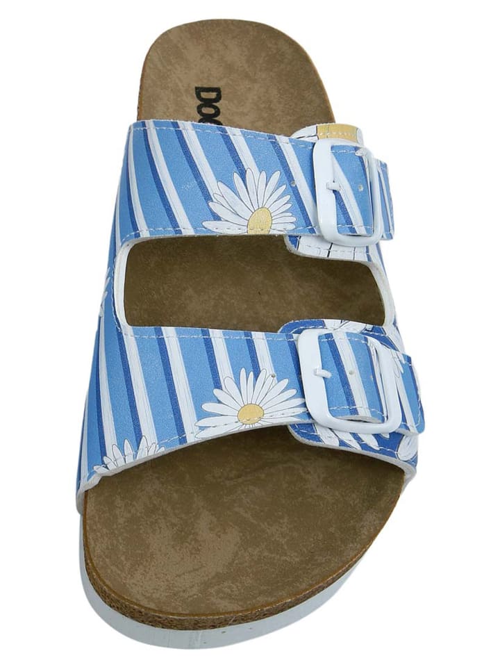 Сандалии на плоской подошве Dogo Stella Sandalen - Daisy Stripes, синий — фото 4