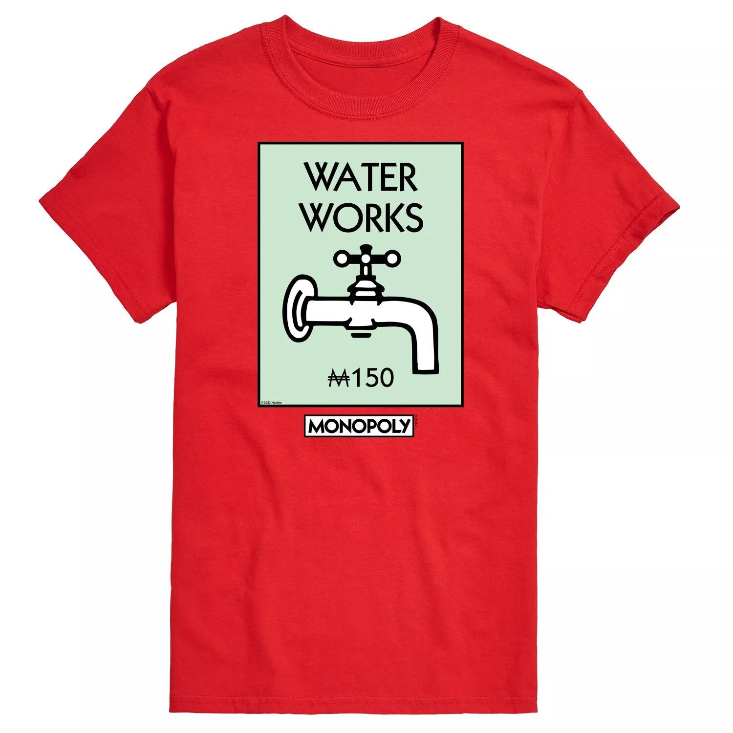 

Футболка с рисунком Big & Tall Monopoly Waterworks Licensed Character, красный