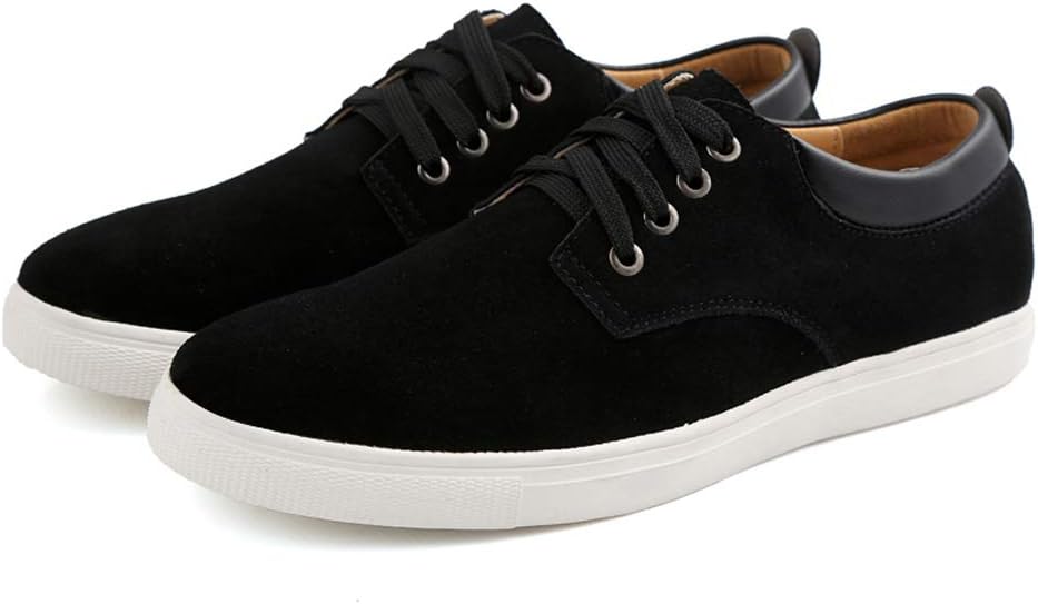 

Мужские повседневные замшевые скейтерские кроссовки Asifn, спортивные, на шнуровке, с амортизацией, износостойкие, модные, деловые, кожаные, без шнуровки, черный