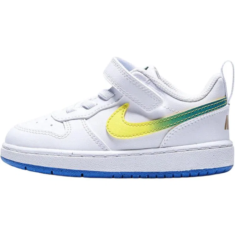 Кроссовки Court Borough Low top для малышей, белый, зеленый, желтый Nike, White Green Yellow