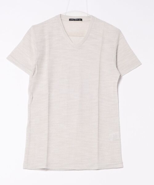 

Футболка с коротким рукавом, V-образным вырезом и фактурными вставками NO WAY, серый