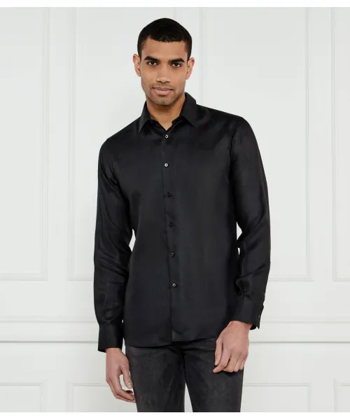 

Льняная рубашка Modern fit Karl Lagerfeld, черный