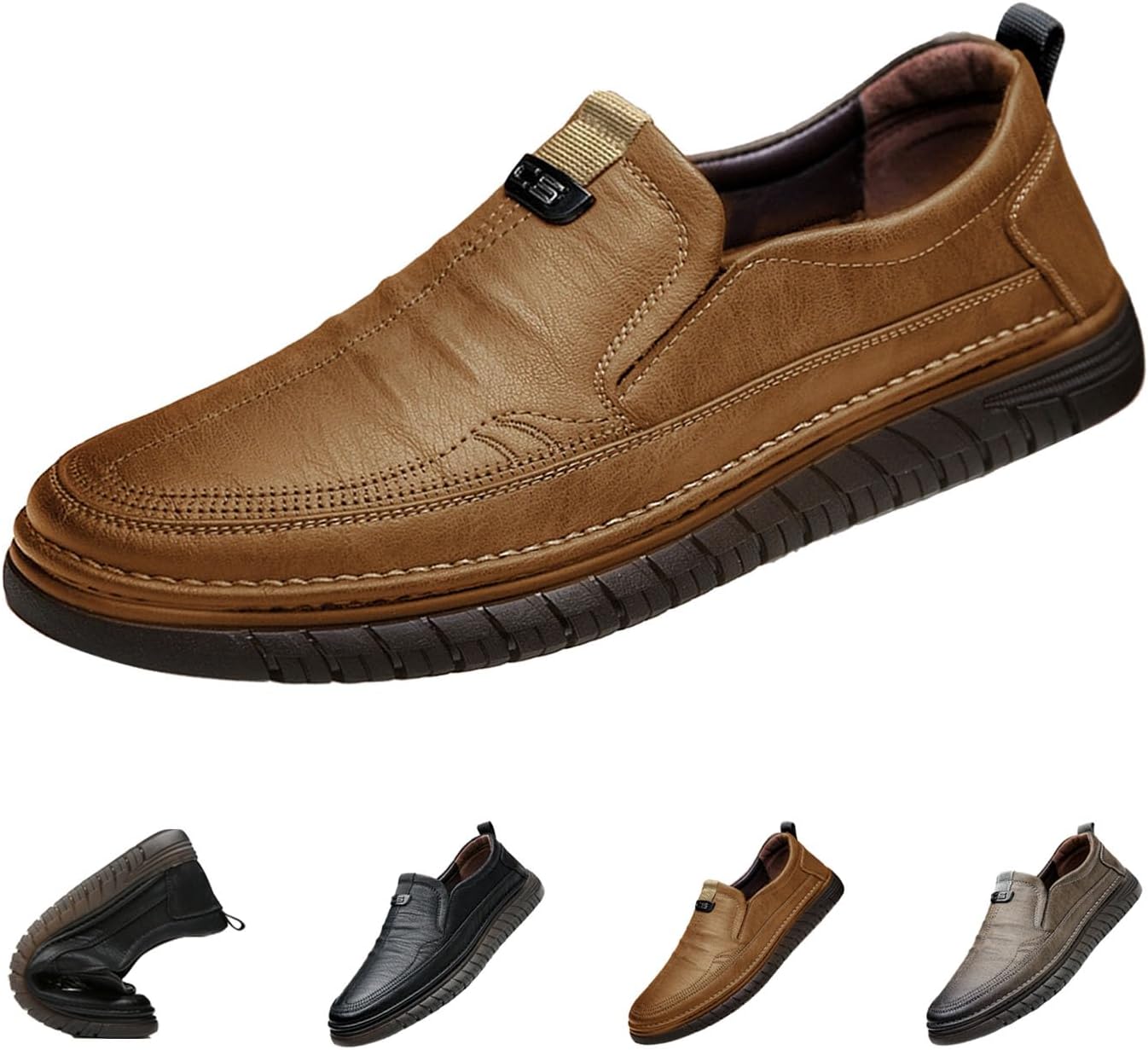 

Мужские лоферы VIFOCUS, слипоны на каждый день из кожи, легкие, комфортные, с подошвой против скольжения, мягкой подошвой, для работы, вождения и прогулок, коричневый