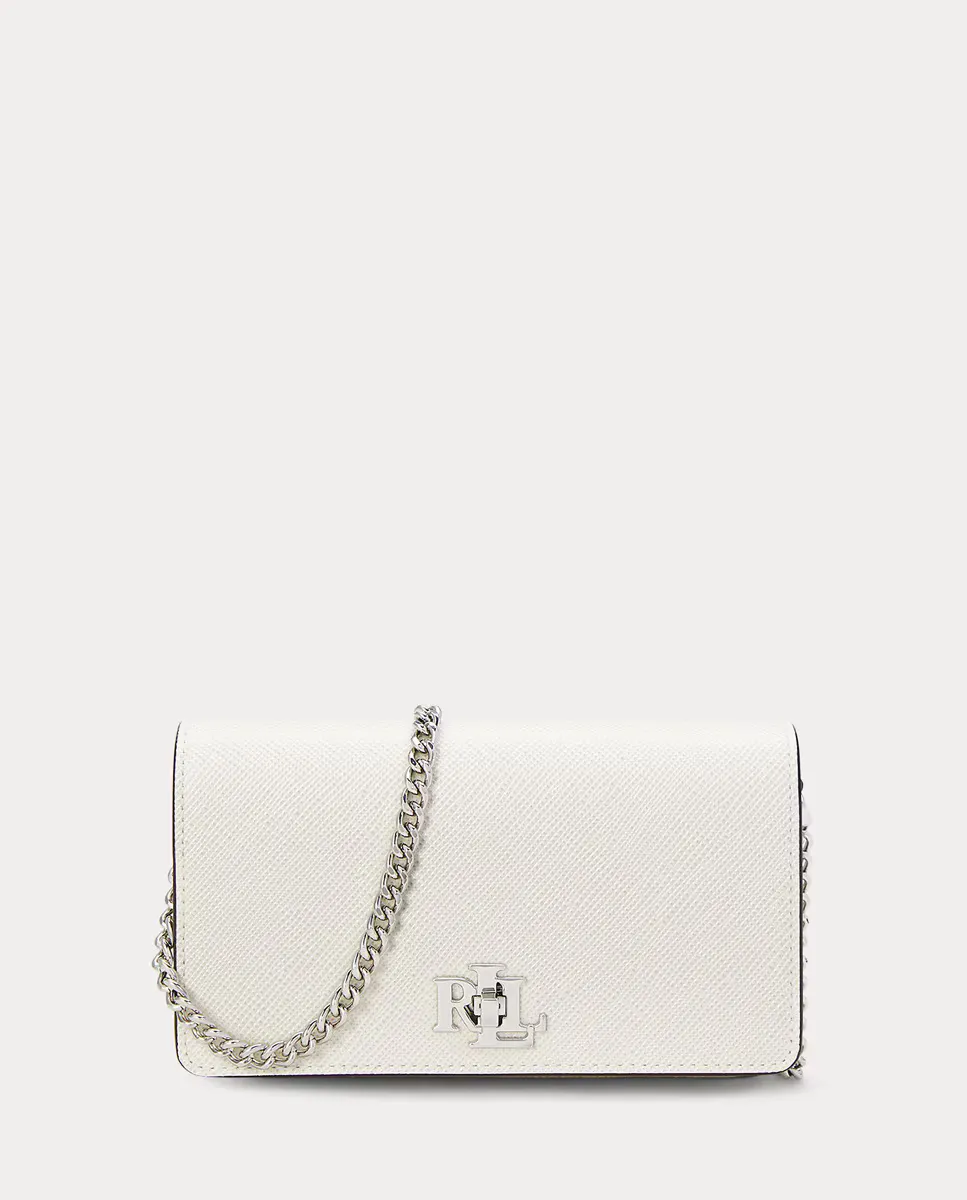

Средний кожаный кошелек через плечо Lauren Ralph Lauren, белый