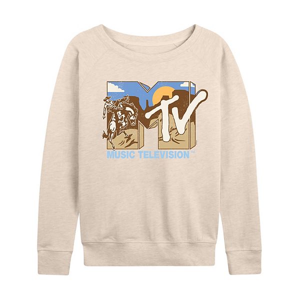 

Женская футболка с длинным рукавом и логотипом MTV из френч терри Licensed Character