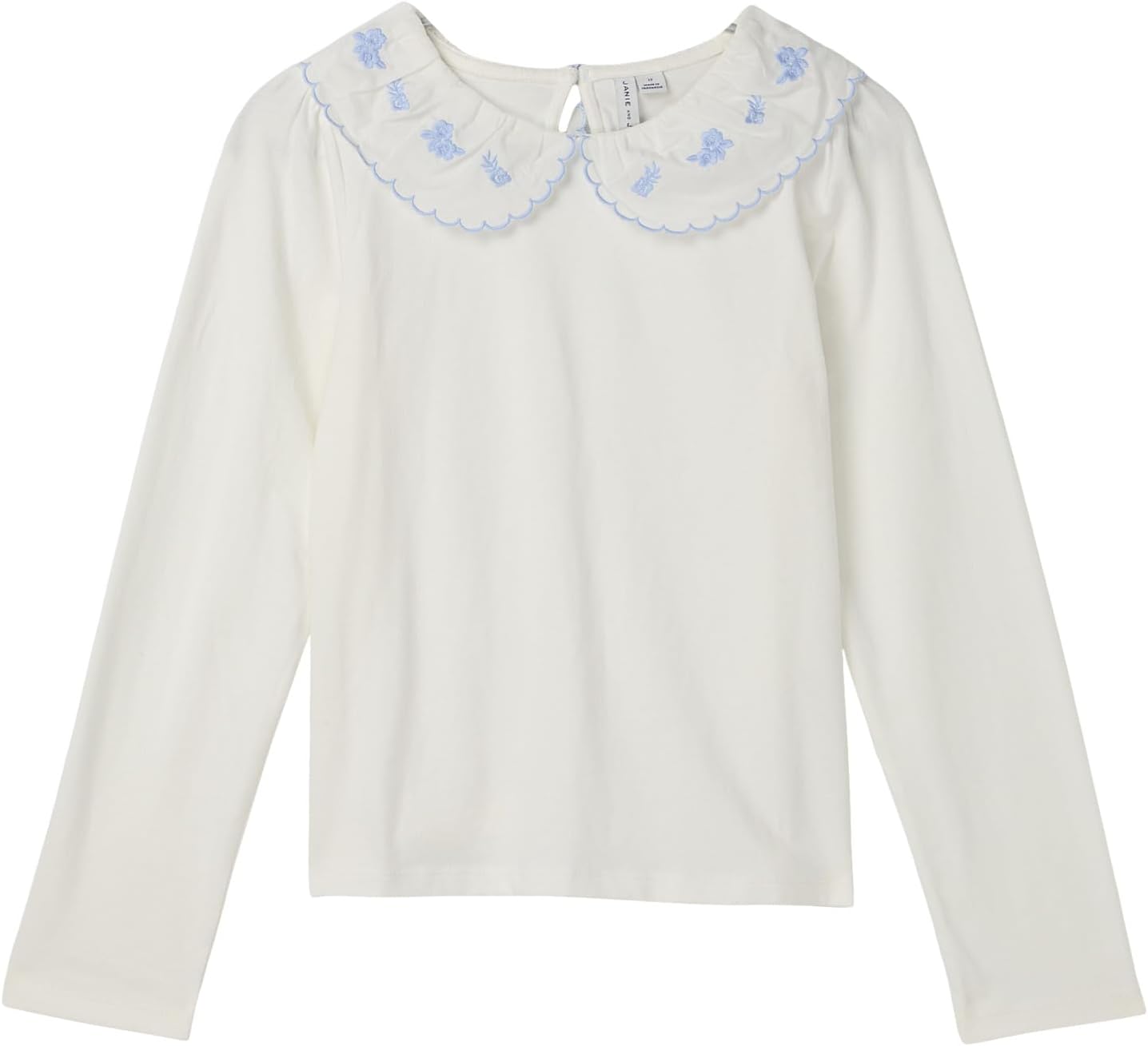 

Топ Janie and Jack Eyelet Collar Top, белый