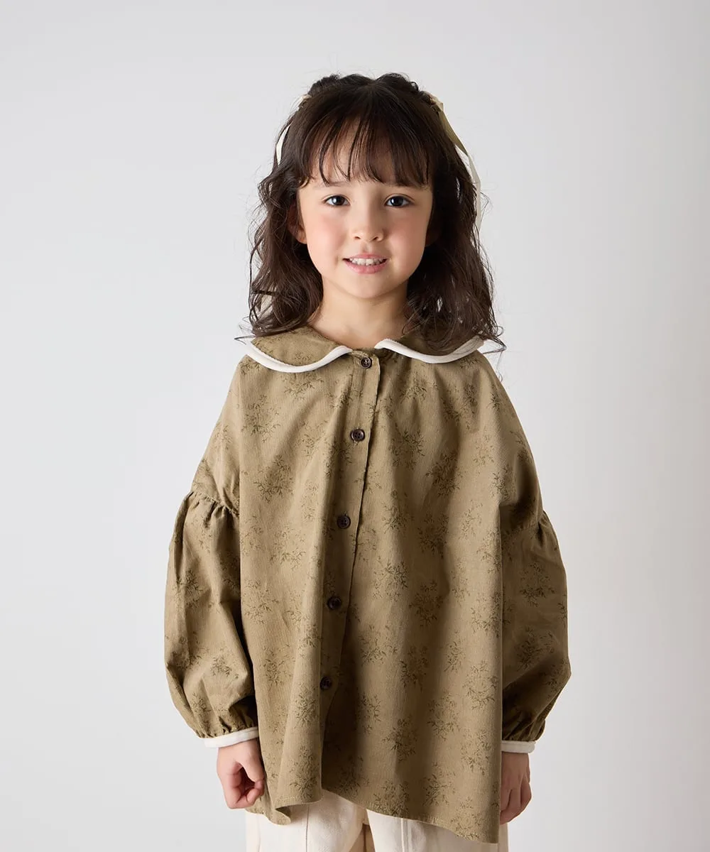 Вельветовая блузка с цветочным принтом Riziere, OLIVE BEIGE — фото 2