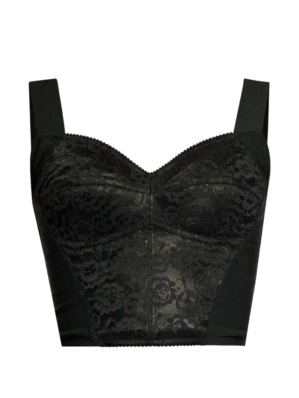 Укороченный бюстье с кружевной отделкой Dolce & Gabbana, черный
