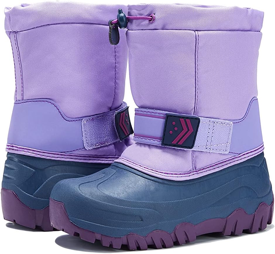 

Детские зимние ботинки MORENDL с утеплителем, водонепроницаемые, с меховой подкладкой, теплые, противоскользящие, для мальчиков и девочек, для прогулок на улице (малыши/маленькие дети), Purple