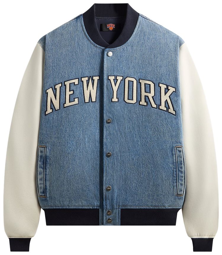 

Куртка Kith For The New York Knicks Denim Marvin Bomber, синий