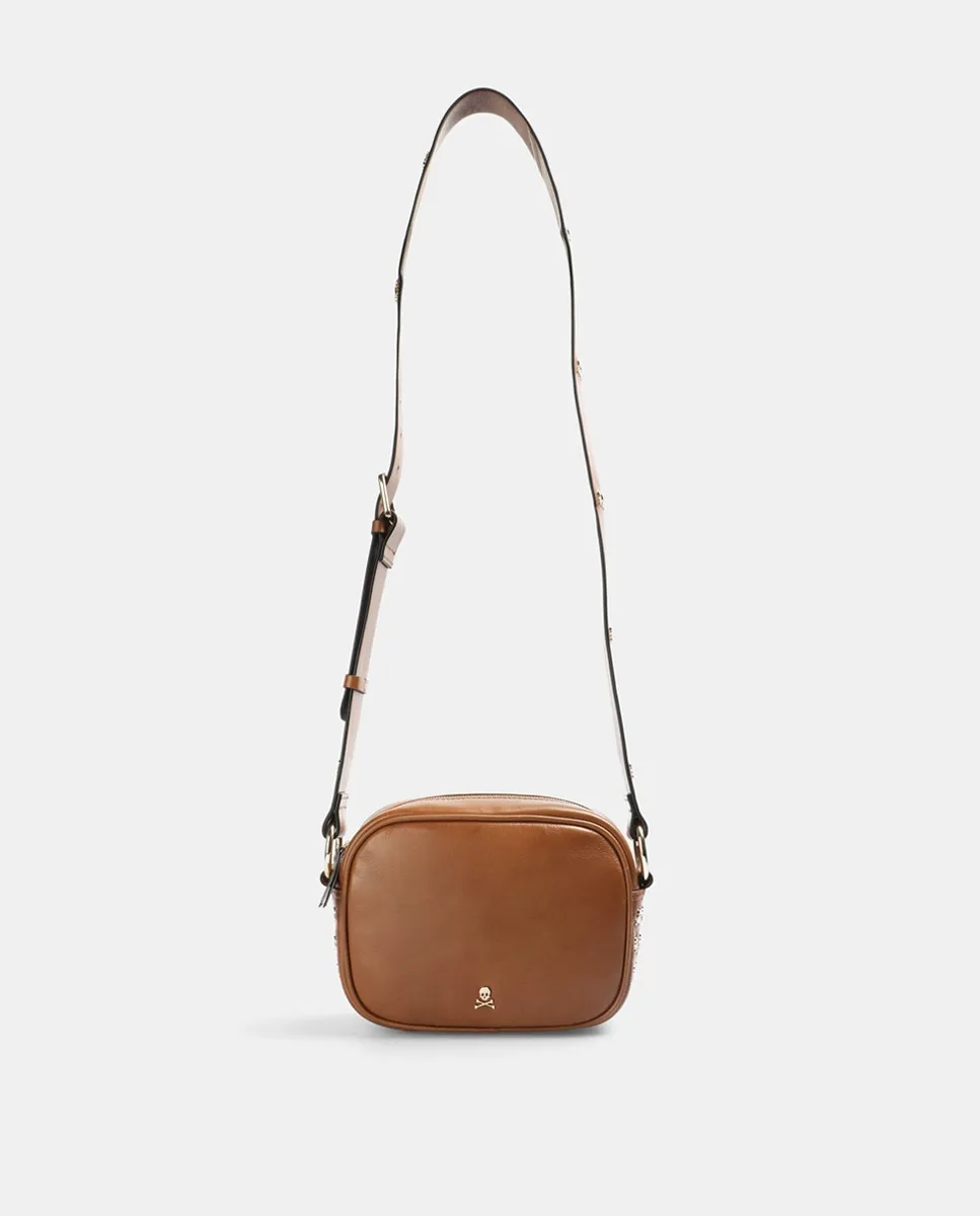 

НОВАЯ СУМКА SKULL BAG маленькая сумка через плечо черная Scalpers, цвет Camel, Черный, НОВАЯ СУМКА SKULL BAG маленькая сумка через плечо черная Scalpers, цвет Camel