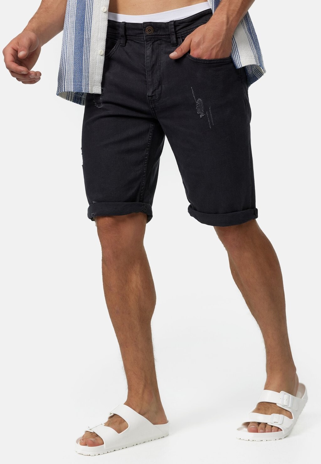 

Джинсовые шорты INDICODE JEANS, цвет black