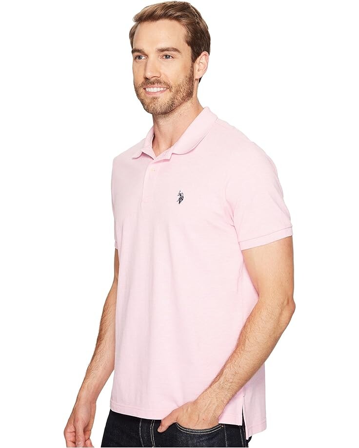 

Поло U.S. POLO ASSN. Solid Cotton Pique Polo with Small Pony, цвет Pink Sunset Heather