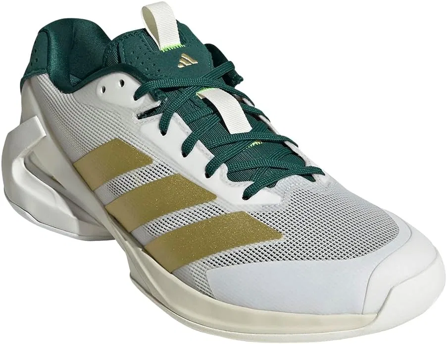 Кроссовки для тенниса Adidas Adizero Ubersonic 5, White/Gold Metallic/Collegiate Green — фото 2
