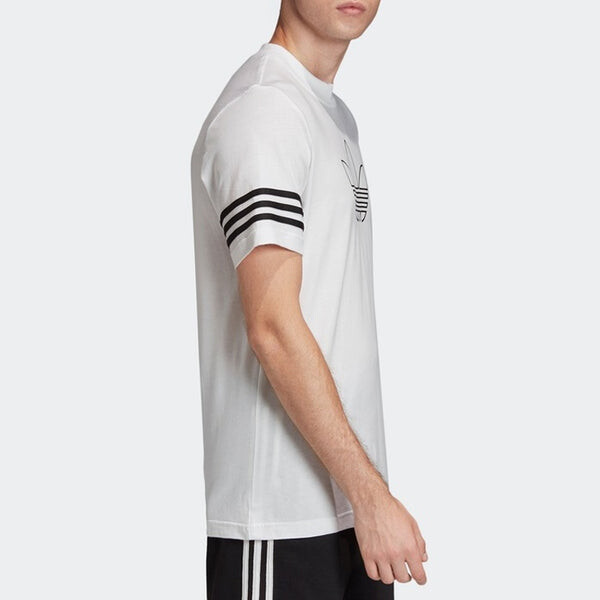 Футболка оригинальные контурные логотипы короткие рукава Adidas, белый — фото 4