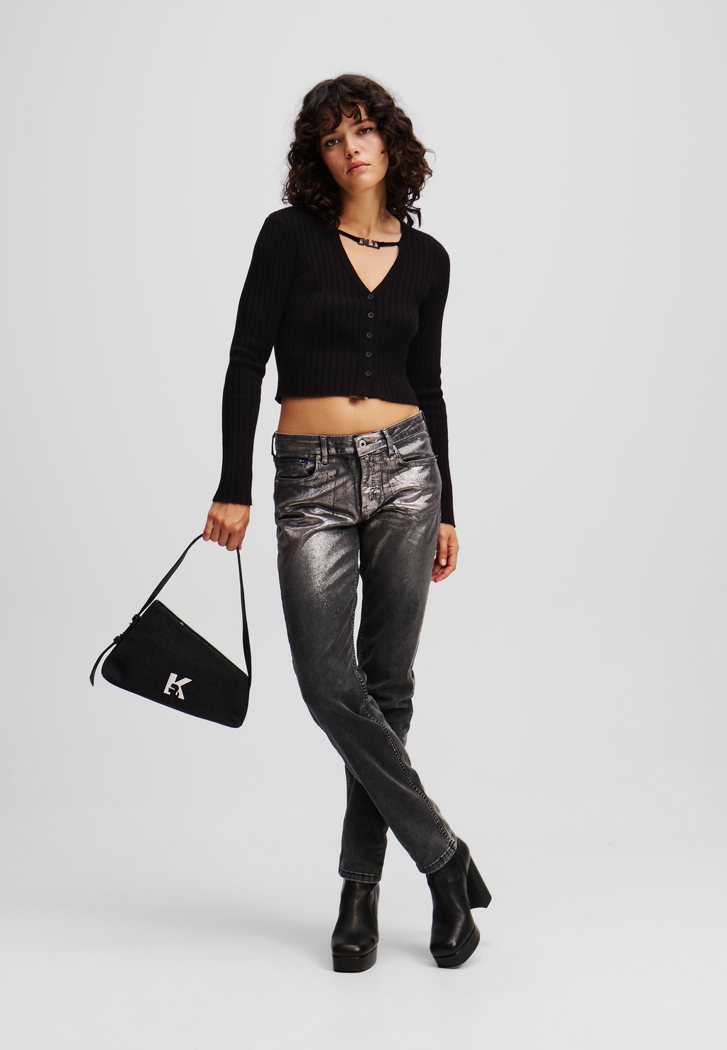 

Кардиган CROPPED Karl Lagerfeld Jeans, черный